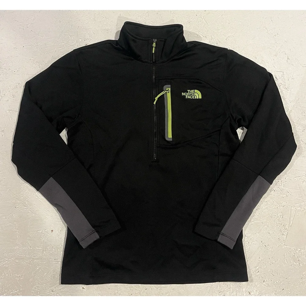 The North Face Black Polyester Blend 1/2 Zip Pullover Lightweight Jacket Men's S